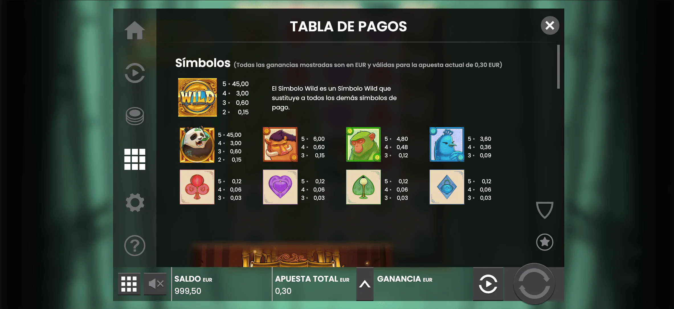 Big Bamboo Símbolos